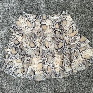 Snake Print Tiered Skirt